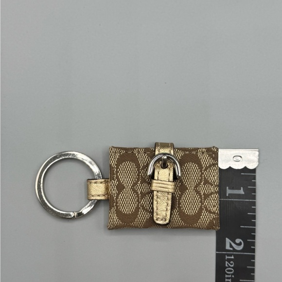 Coach Signature Canvas Picture Frame Keychain – Holds 2 Photos